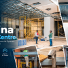 Commercial shop fit-out project at Hazina Trade Centre in Nairobi CBD, showing ongoing interior construction and ceiling framework installation.